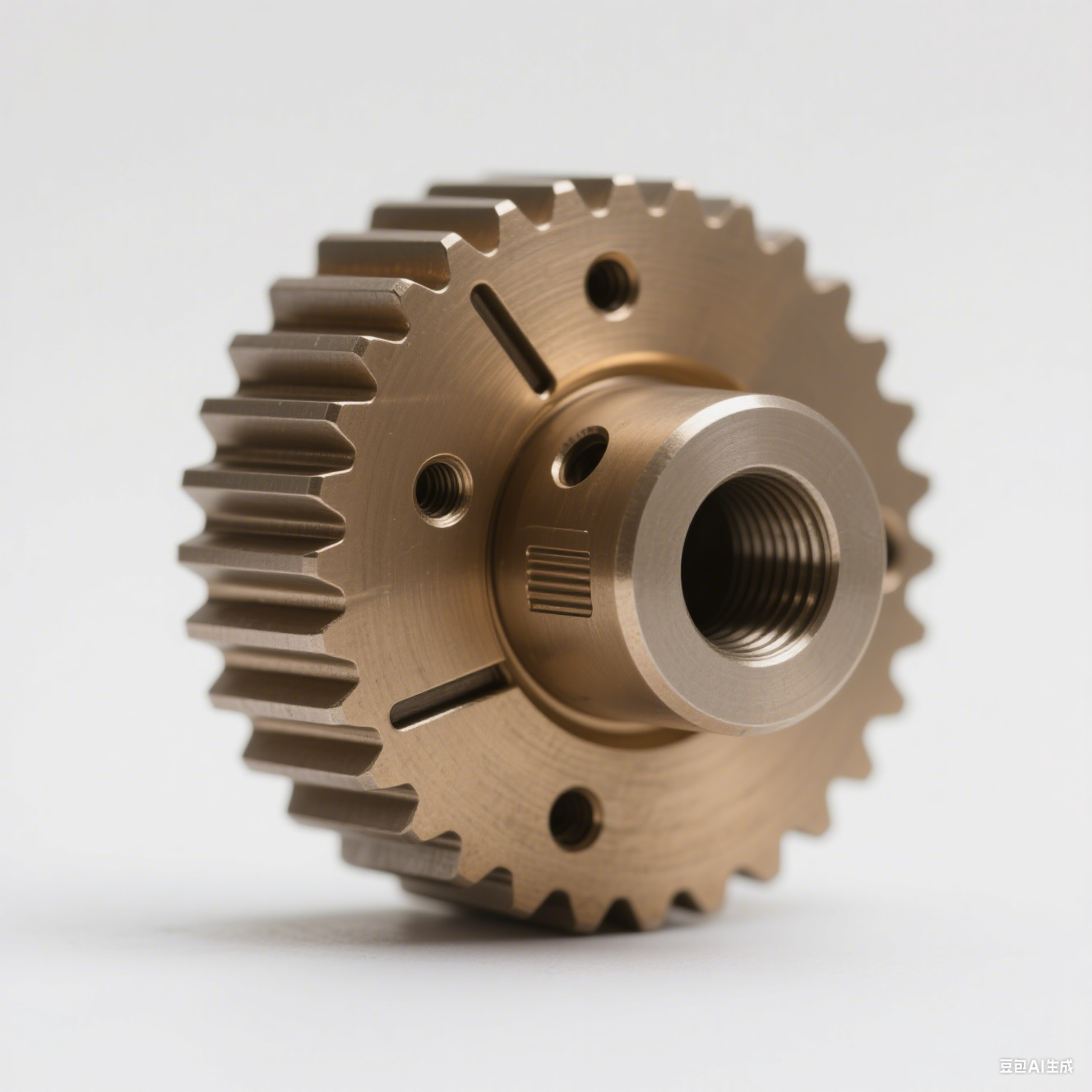 Custom Bronze Start Worm Wheel with Boring Keyway Tapped Hole