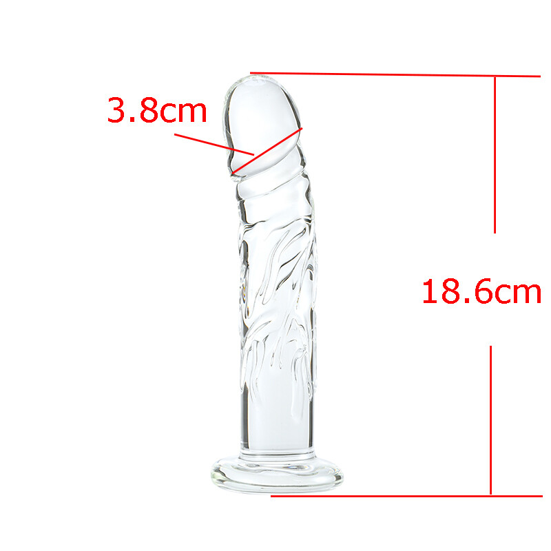 Curved Realistic Glass Dildo with Veins
