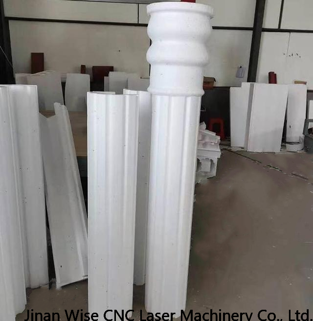 Foam engraving machine in the Roman column industry application