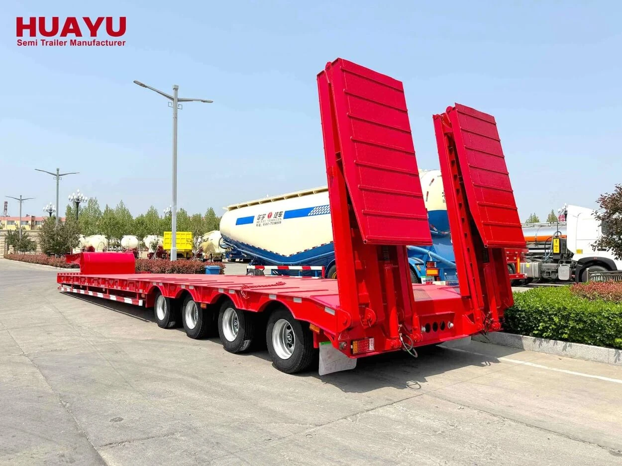 4 Axle New Heavy Equipment Lowbed Trailer Truck Semi Trailers