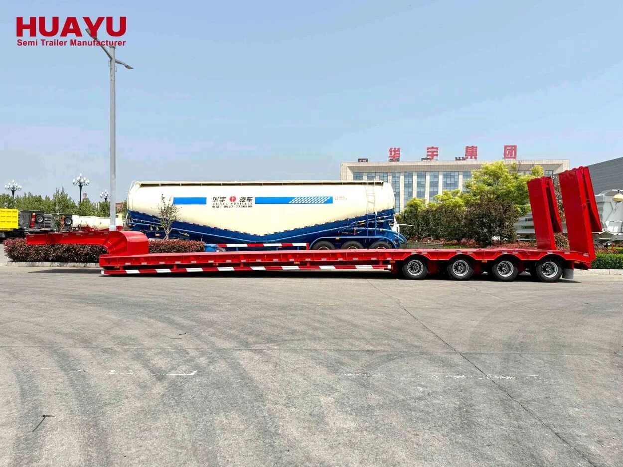 4 Axle New Heavy Equipment Lowbed Trailer Truck Semi Trailers