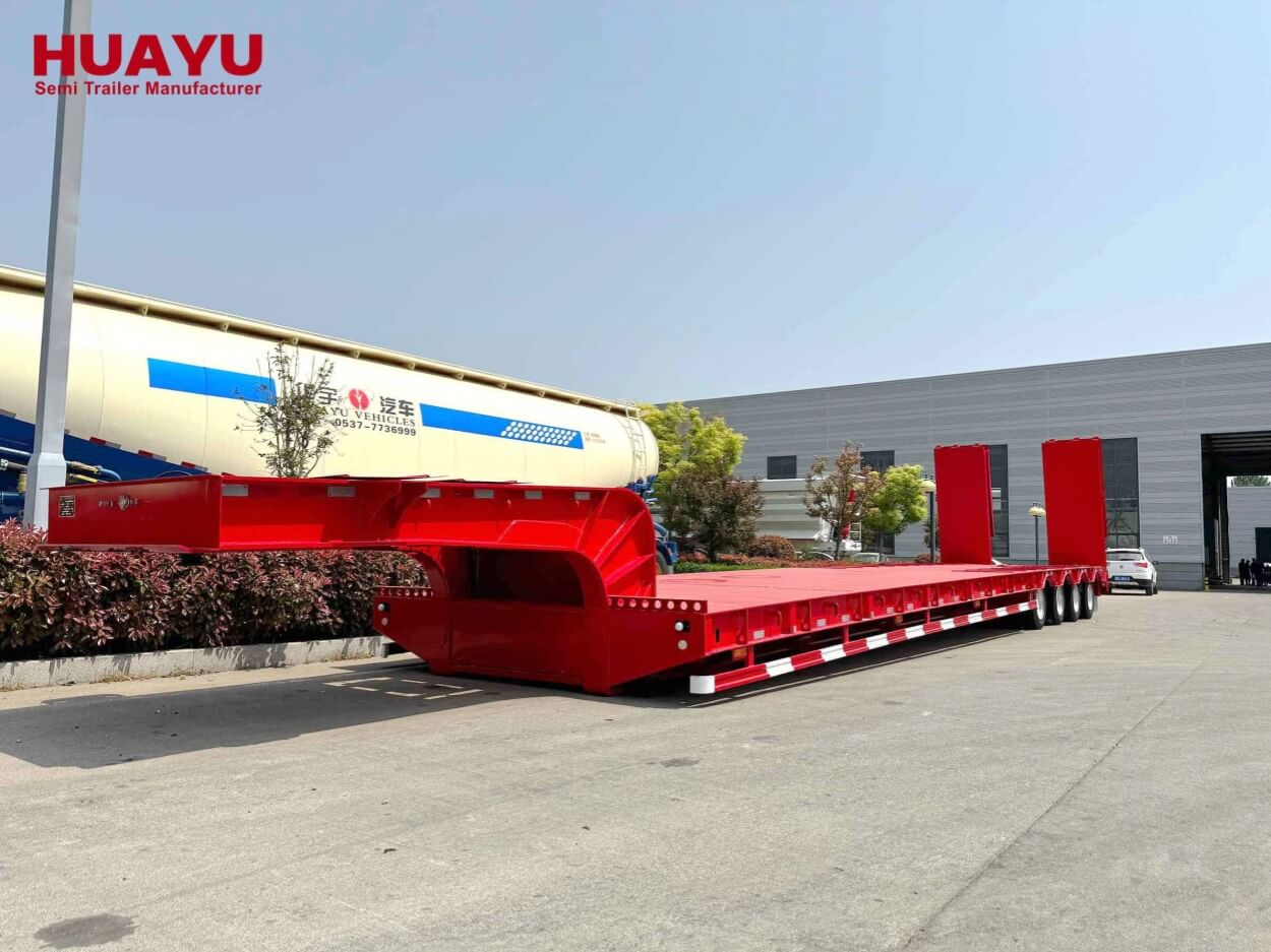 4 Axle New Heavy Equipment Lowbed Trailer Truck Semi Trailers