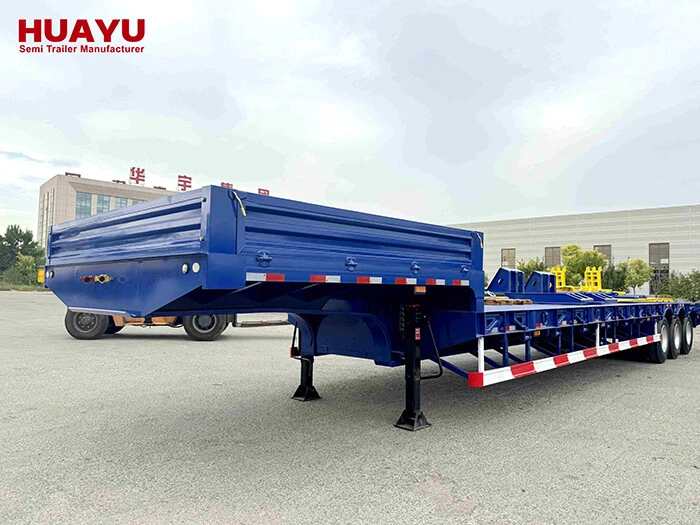 3 Axles 80Ton Lowbed Semi Trailer