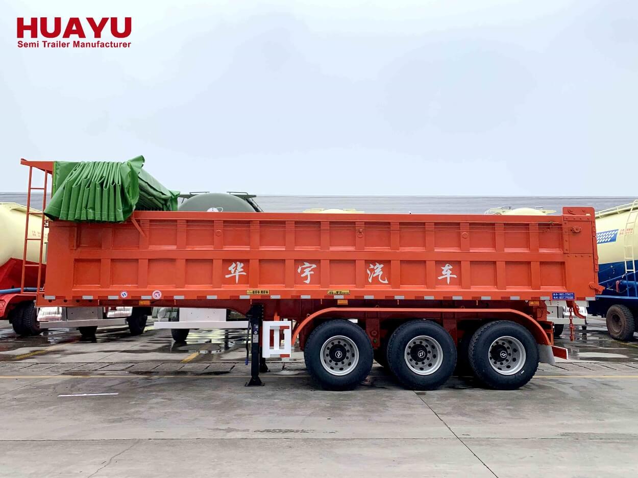 3 Axles Square Shape Rear Dump Trailer