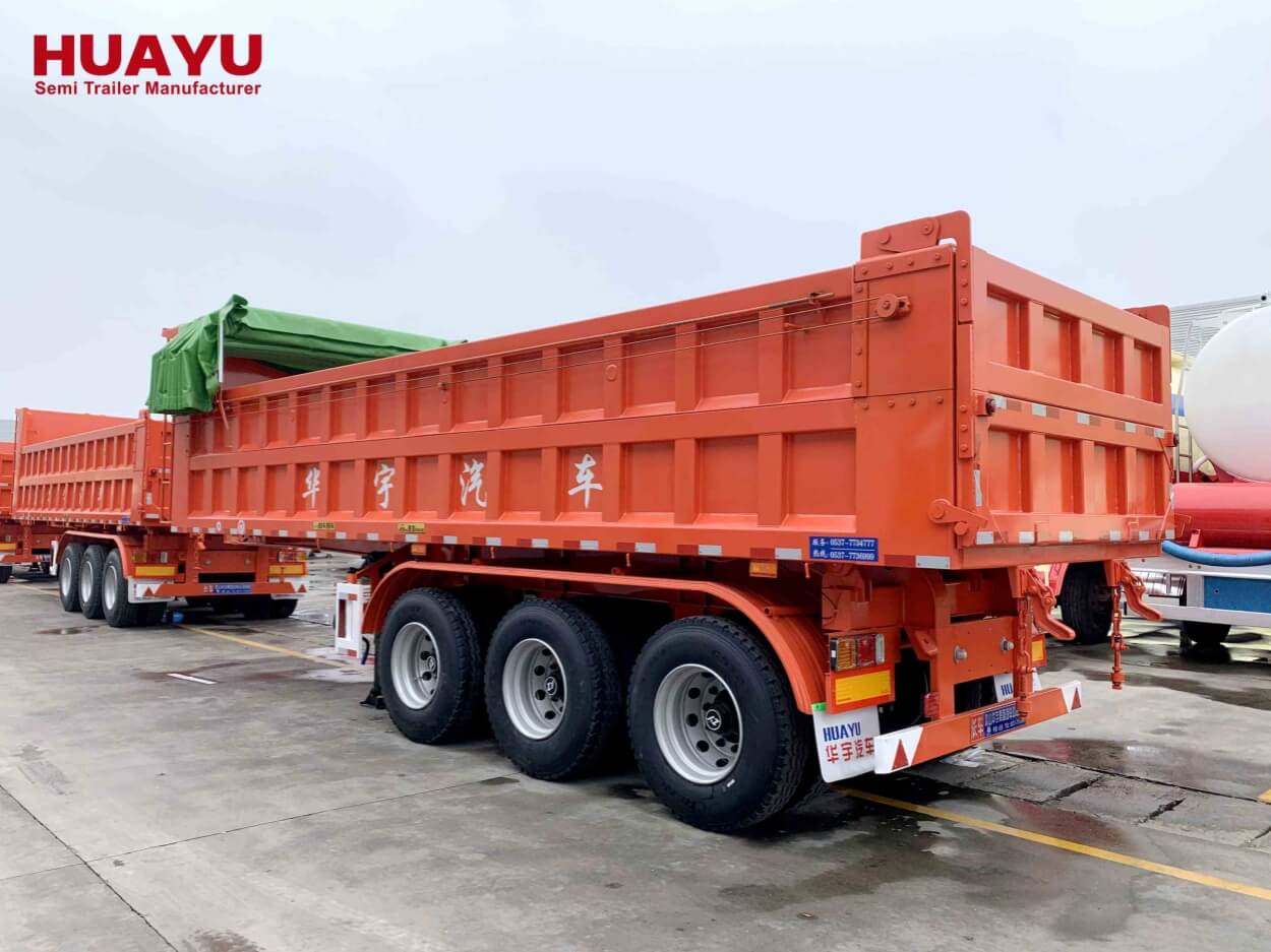 3 Axles Square Shape Rear Dump Trailer 3 Axles Square Shape Rear Dump Trailer