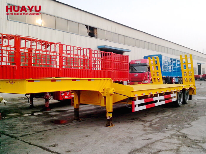 2 Axle New Heavy Equipment Lowbed Truck Semi Trailers