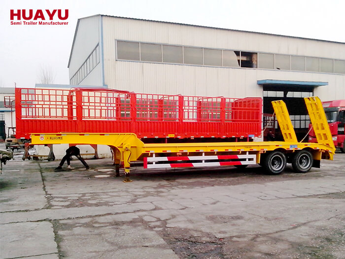 2 Axle New Heavy Equipment Lowbed Truck Semi Trailers