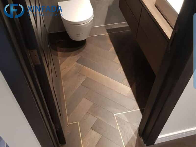 Indoor Herringbone Wood Grain Spc Flooring Tiles Size 150mmx750mmx6.0mm with 1.5mm