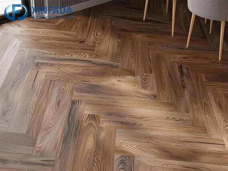 Indoor Herringbone Wood Grain Spc Flooring Tiles Size 150mmx750mmx6.0mm with 1.5mm
