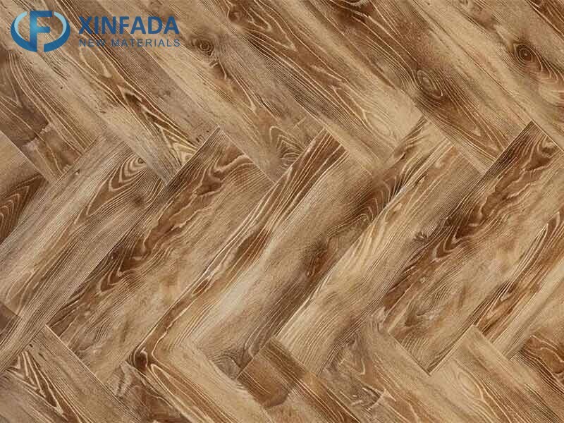 Indoor Herringbone Wood Grain Spc Flooring Tiles Size 150mmx750mmx6.0mm with 1.5mm