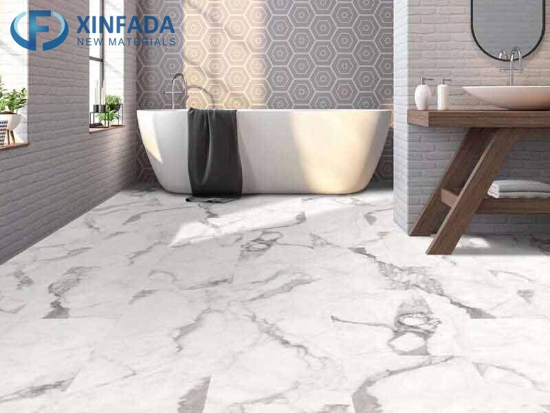 Wood Grain PVC Vinyl 2.0mm Tile And Marble Lvt/SPC Sticker Floor Stone Marble Look Vinyl Flooring