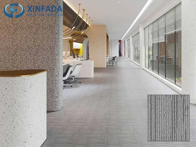 Pvc vinyl carpet manufacturer in china LVT board floor glued gym carpet effect