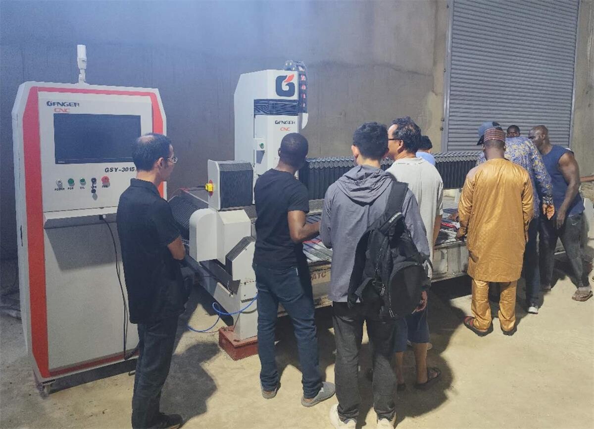 Engineer Installing and Training 5 axis bridge saw and Countertops cnc center in Nigeria.jpg Engineer Installing and Training 5 axis bridge saw and Countertops cnc center in Nigeria