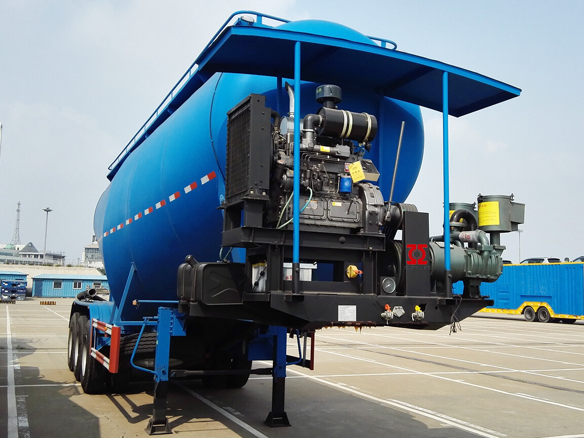 3 Axle Bulk Cement Tanker Semi Trailer with Air compressor