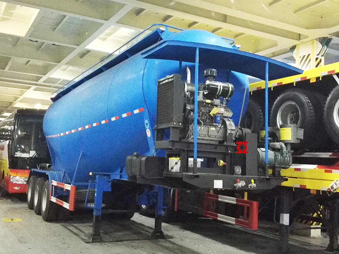 3 Axle Bulk Cement Tanker Semi Trailer with Air compressor