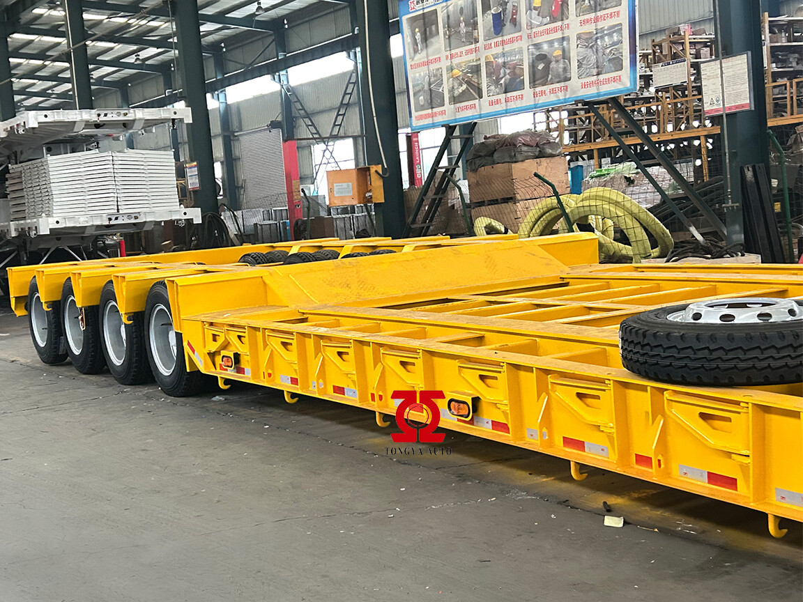 100T Detachable Gooseneck Hydraulic Low Bed Semi Trailer