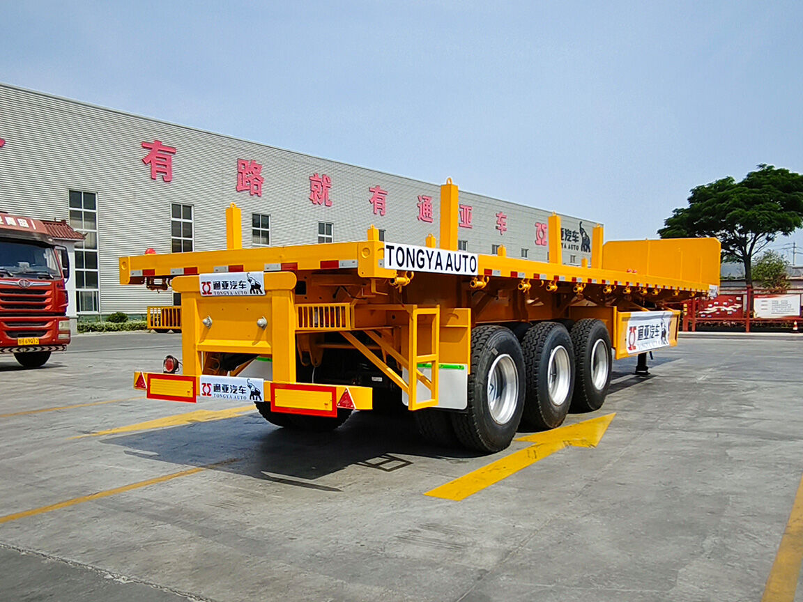 Single Tire Side Dump Flatbed Semi Trailer