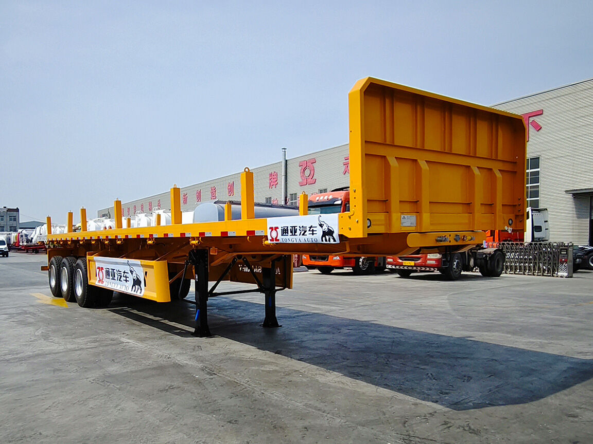 Single Tire Side Dump Flatbed Semi Trailer