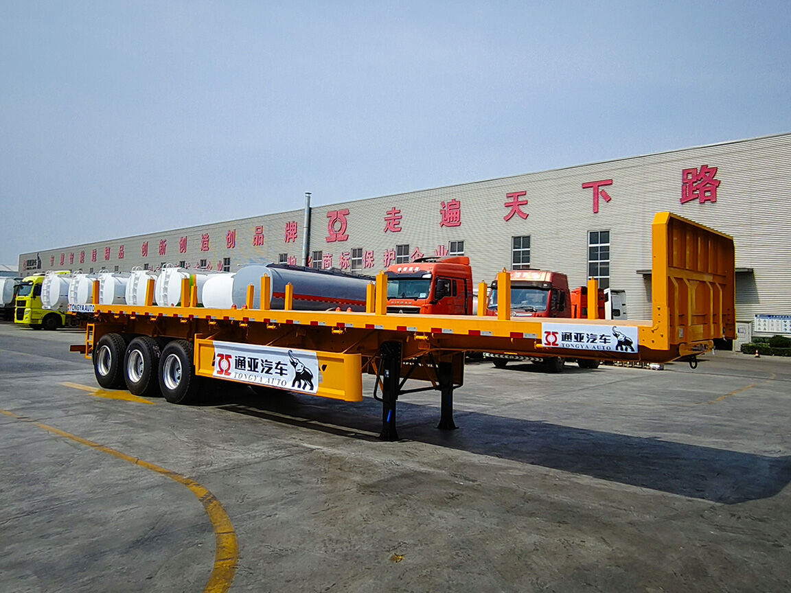 Single Tire Side Dump Flatbed Semi Trailer