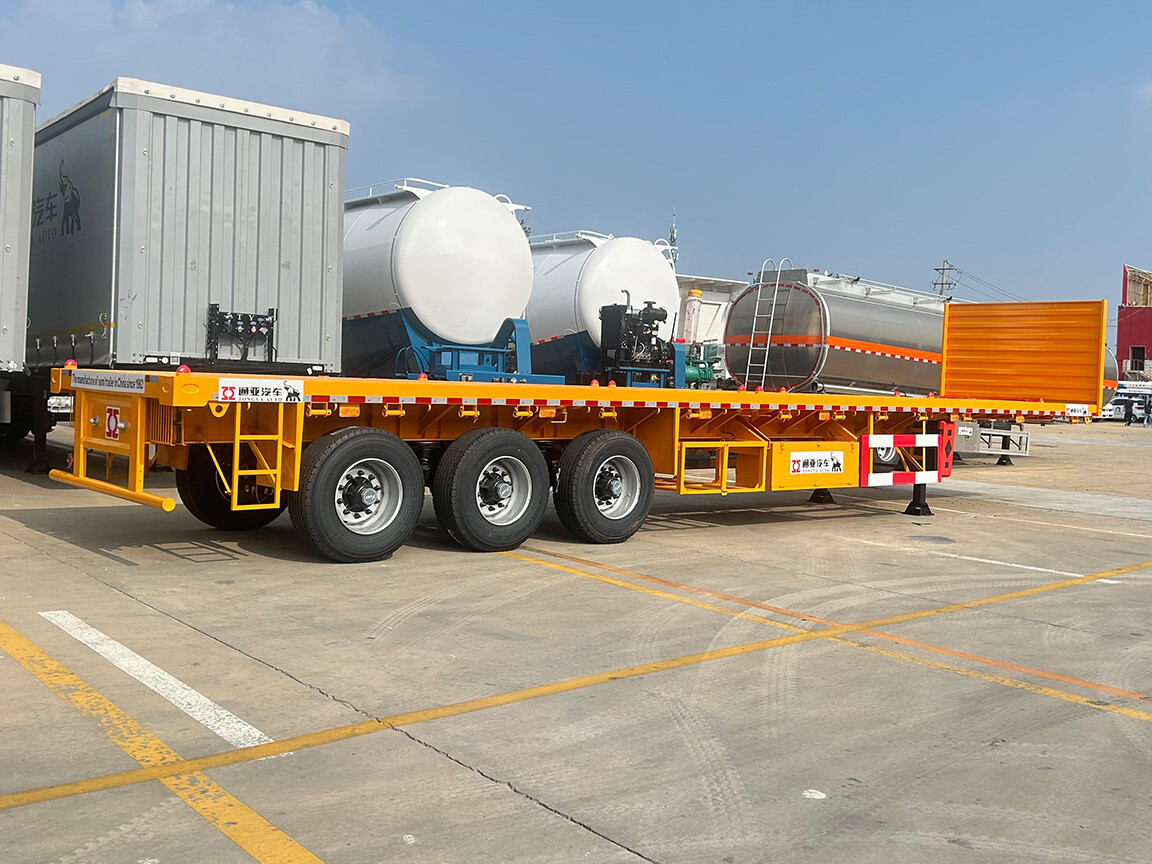 3 Axle Flatbed Semi Trailer with Ladder