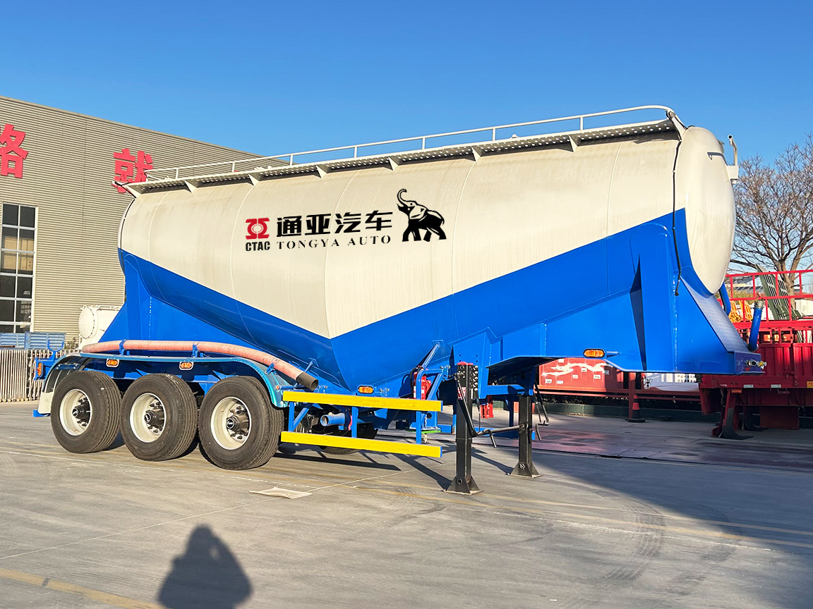 Single Tire 3 Axle Bulk Cement Tanker Semi Trailer