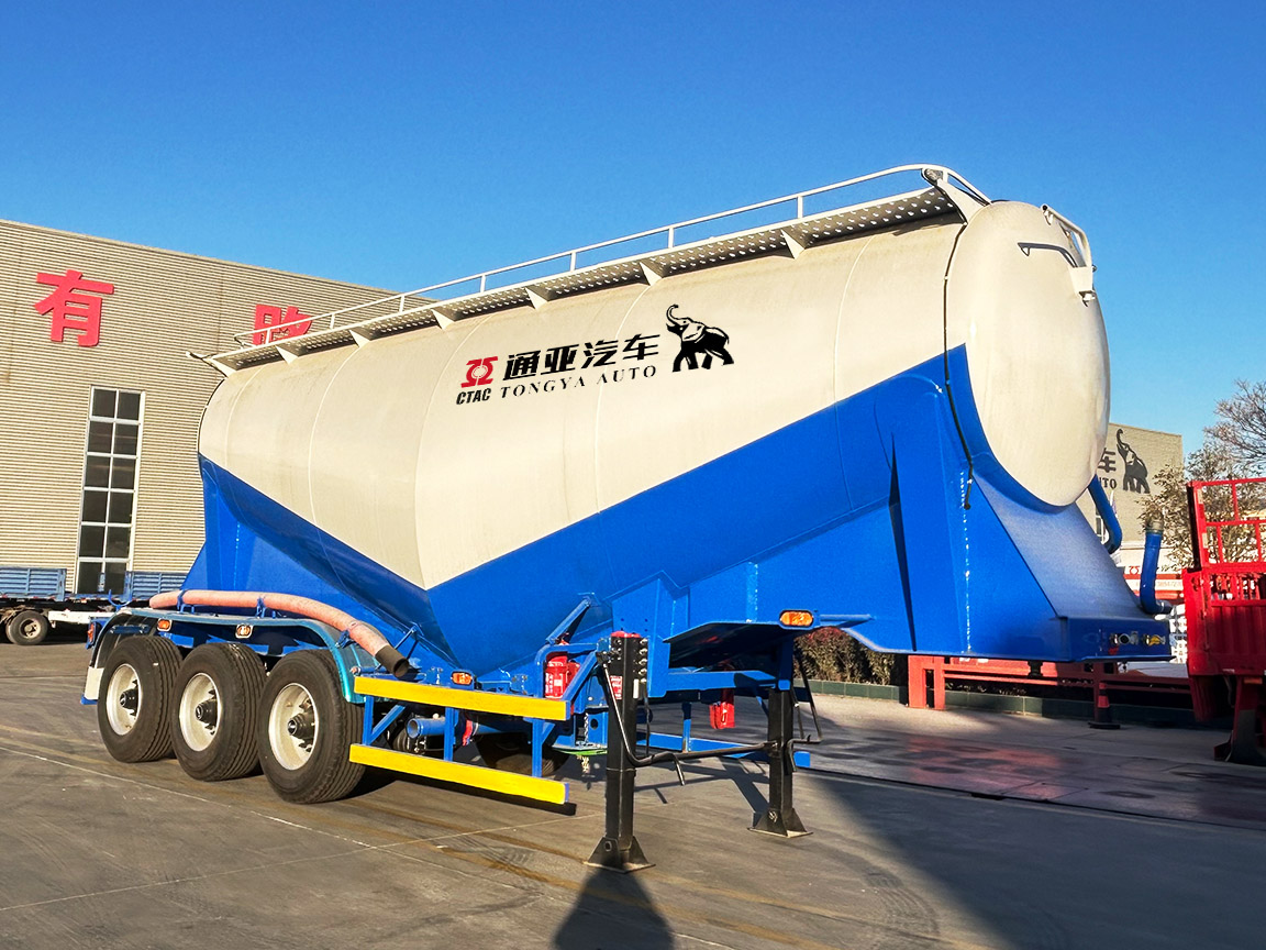 Single Tire 3 Axle Bulk Cement Tanker Semi Trailer
