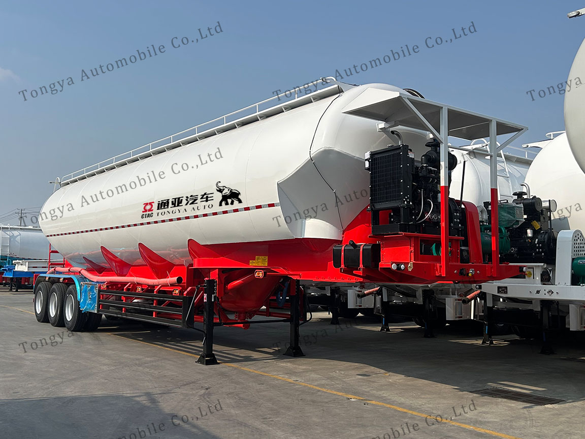 Powder Tanker Semi Trailer with Air Compressor