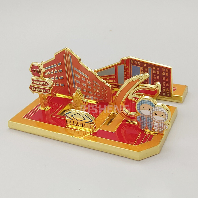 Customized combination metal badge ornament logo imitation enamel university emblem company anniversary celebration event peripheral commemoration