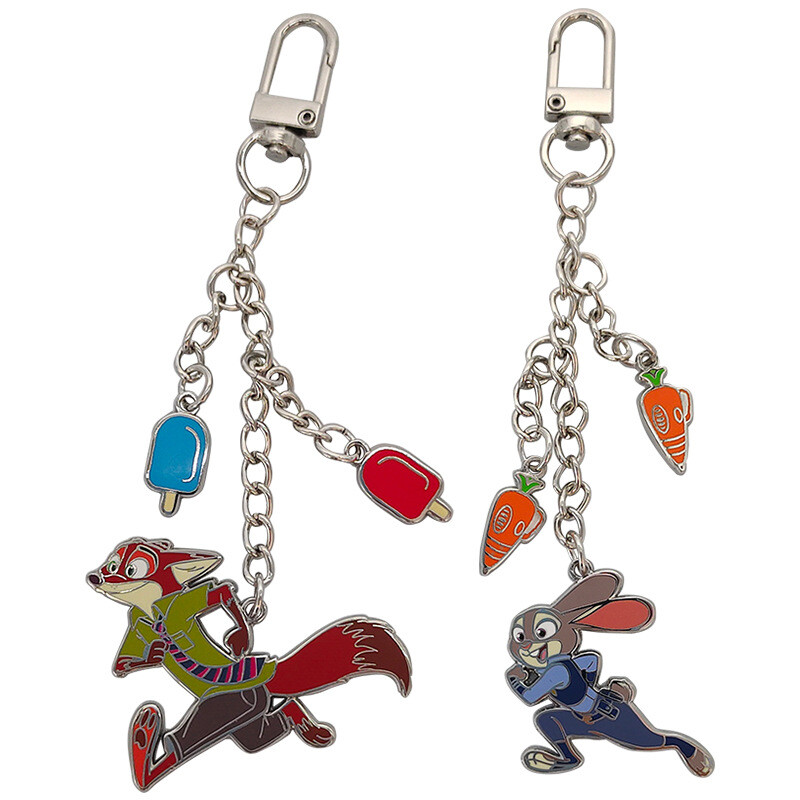 Customized metal keychain, imitation enamel paint keychain, customized creative anime IP peripheral