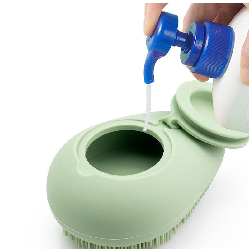 Explosive avocado scrub brush can be filled for bath and shower, does not harm the skin, children's massage silicone bath brush