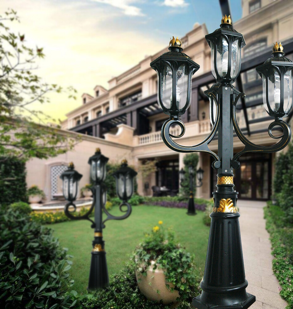 European 4-head garden lamp