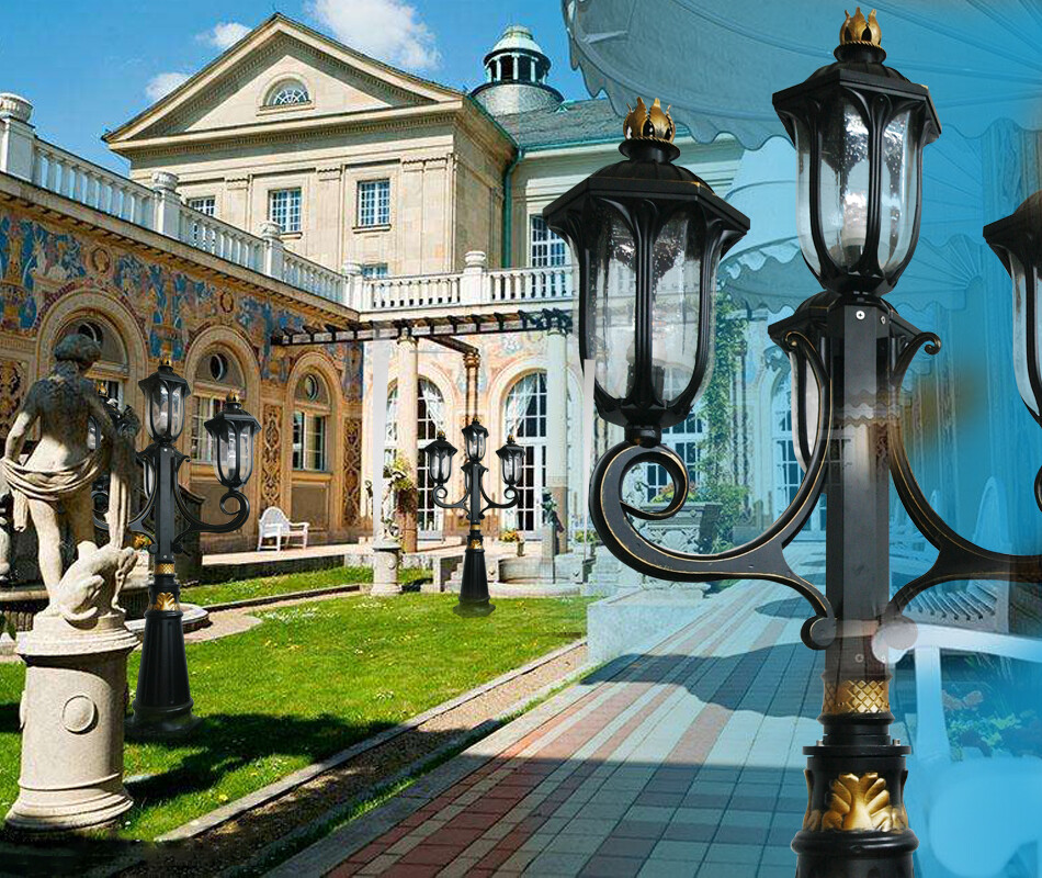 European 4-head garden lamp