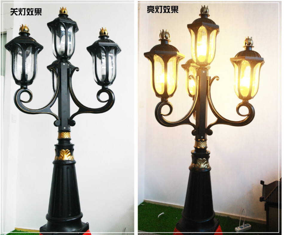 European 4-head garden lamp
