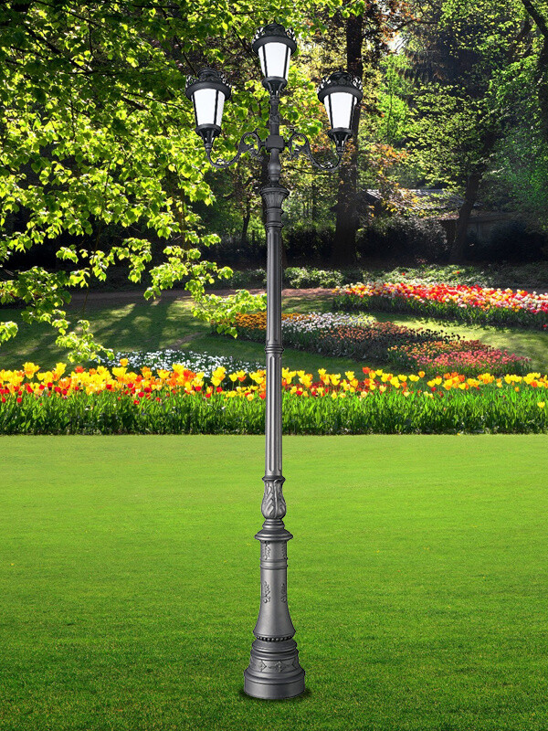European garden lamp with three ends-004