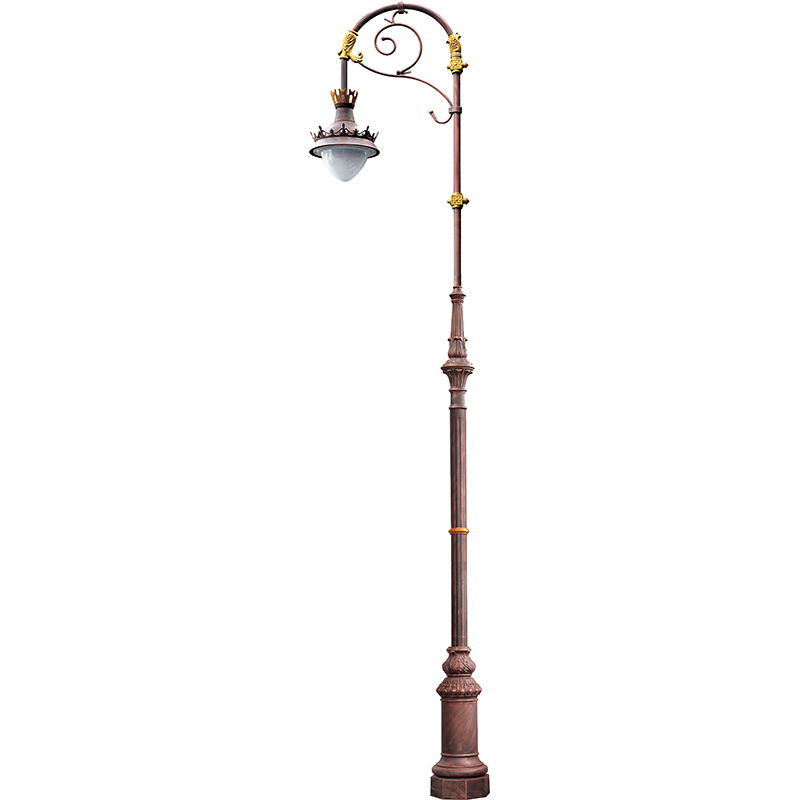 Aluminum and cast iron single-head garden lamp
