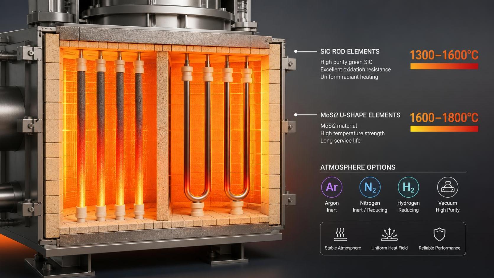 How to Choose Heater Elements for Temperature Range and Furnace Atmosphere