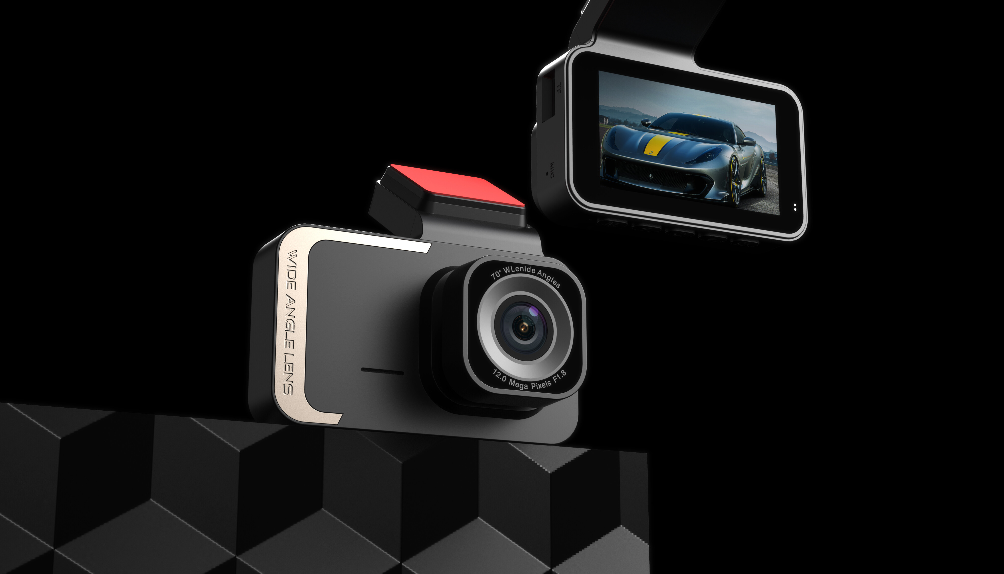 เครื่องบันทึกภาพการขับขี่แบบความคมชัดสูงขนาด 3 นิ้ว