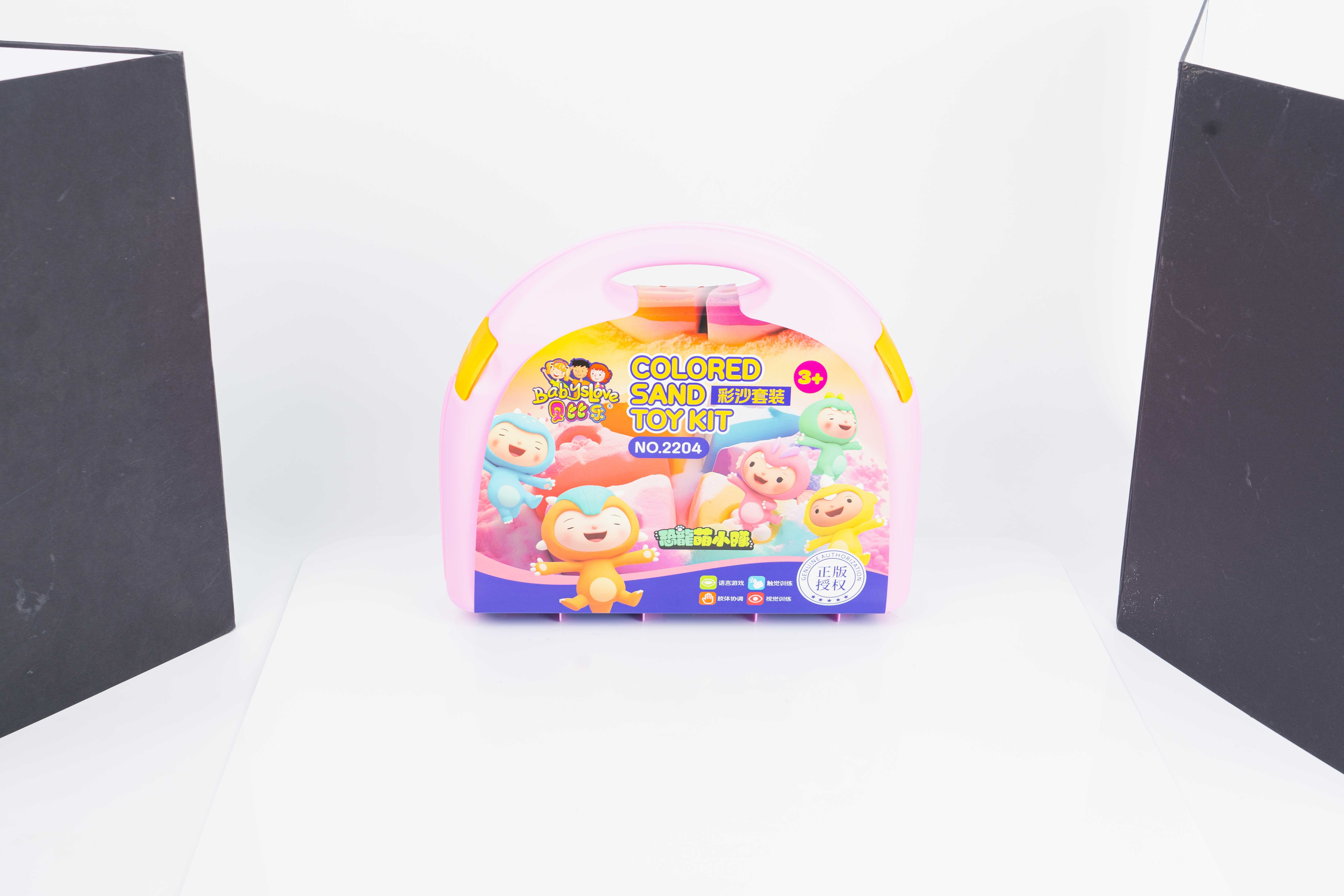 Suitcase colored sand