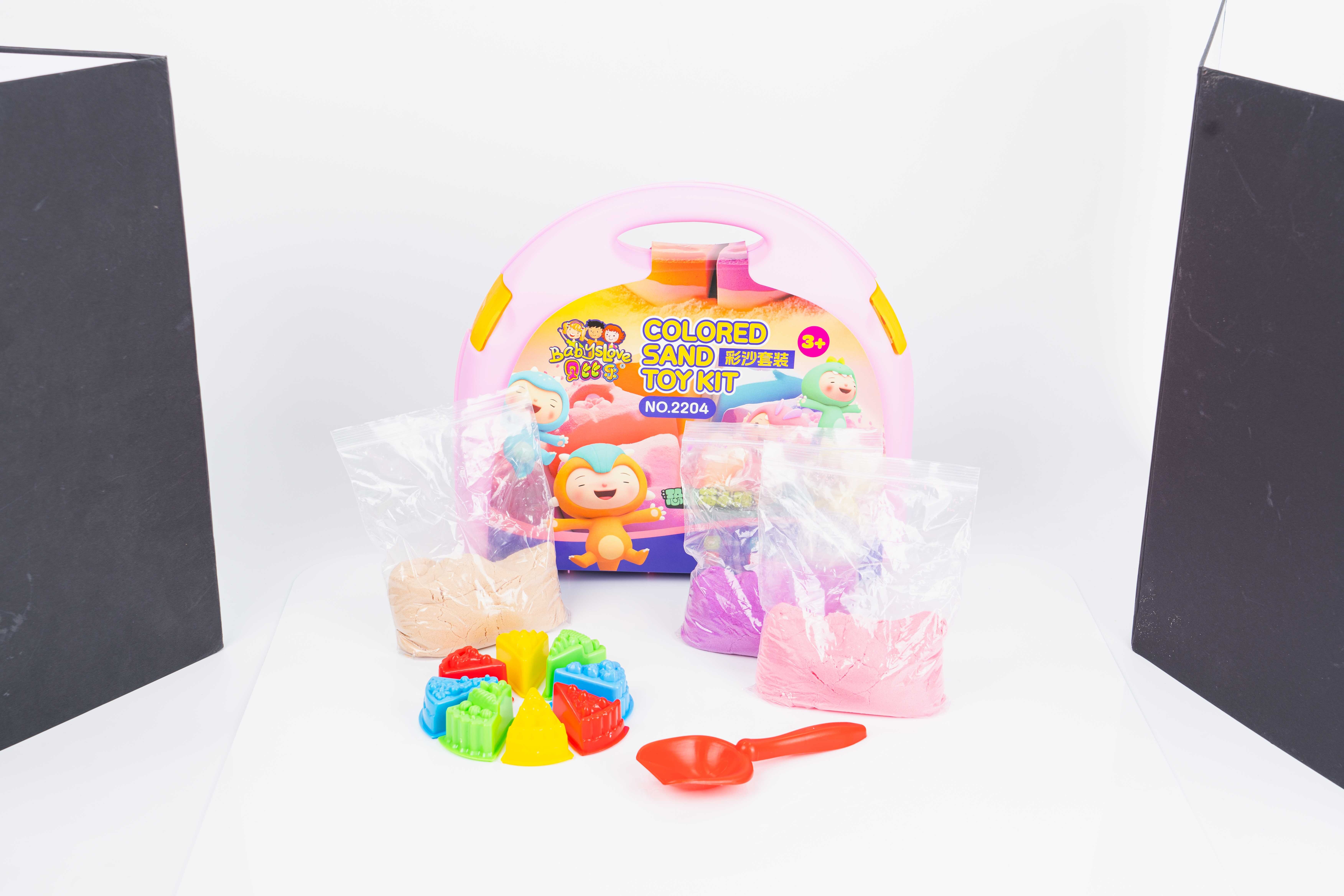 Suitcase colored sand