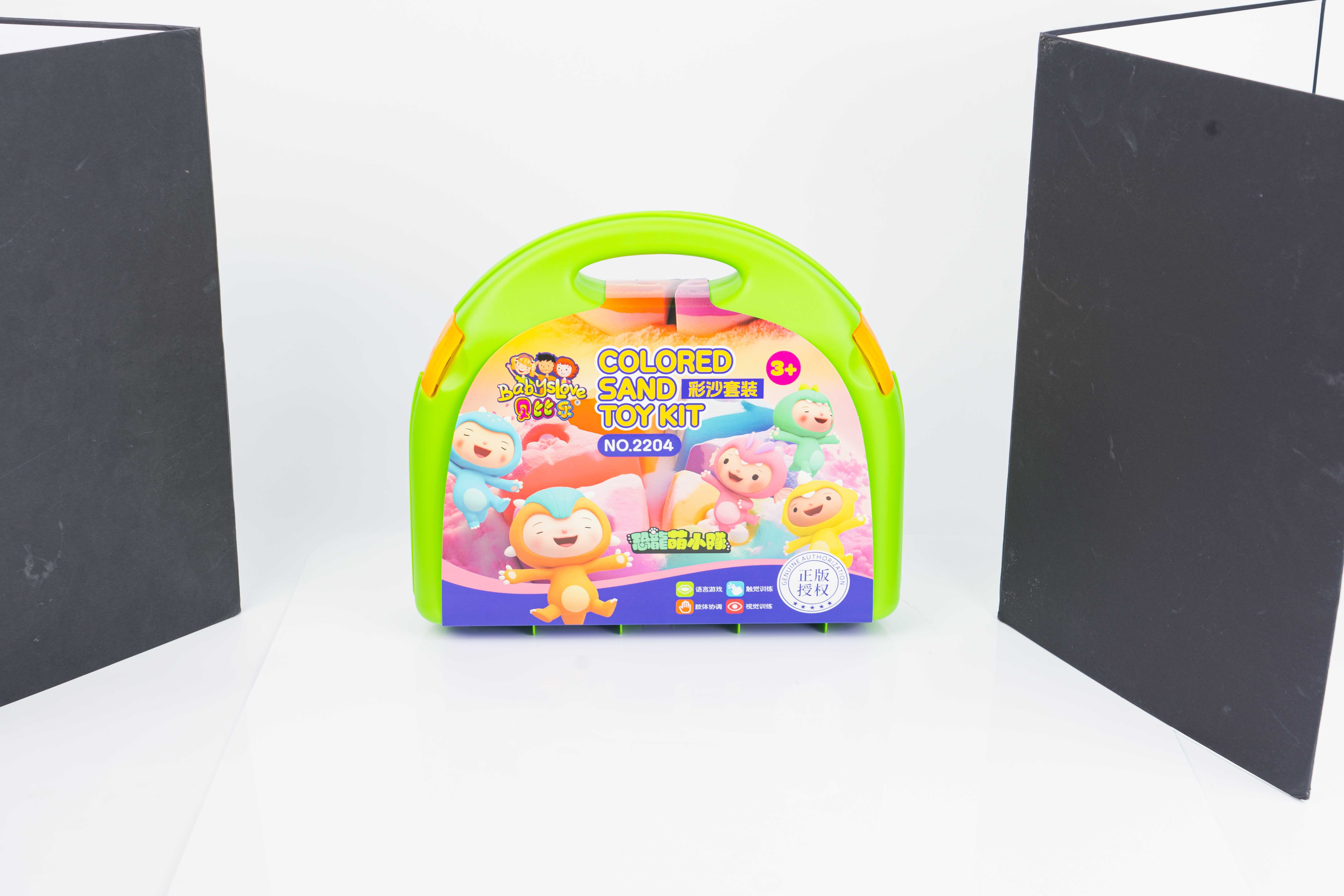 Suitcase colored sand