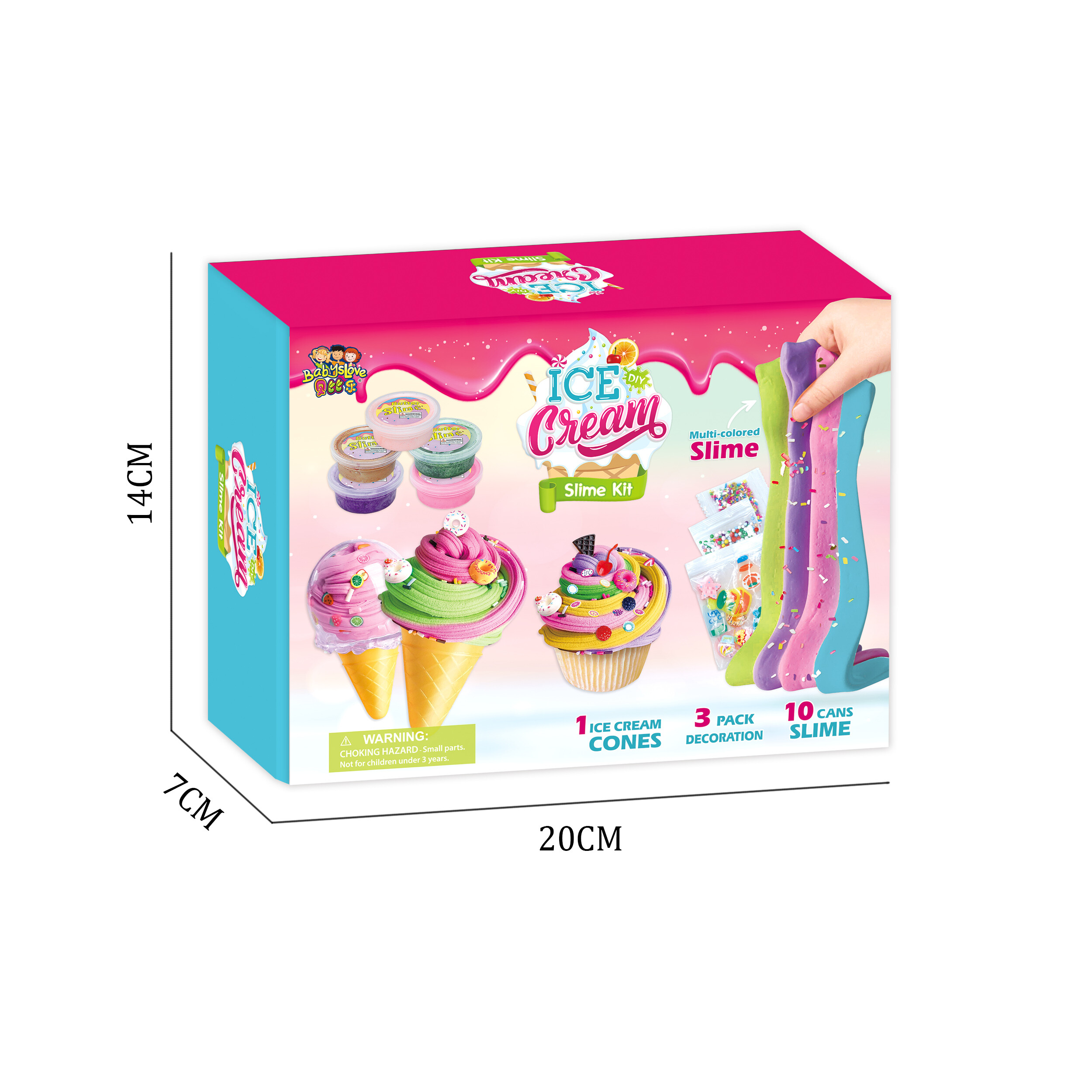 10PACK SLIME IN BOX WITH DECORATIONS