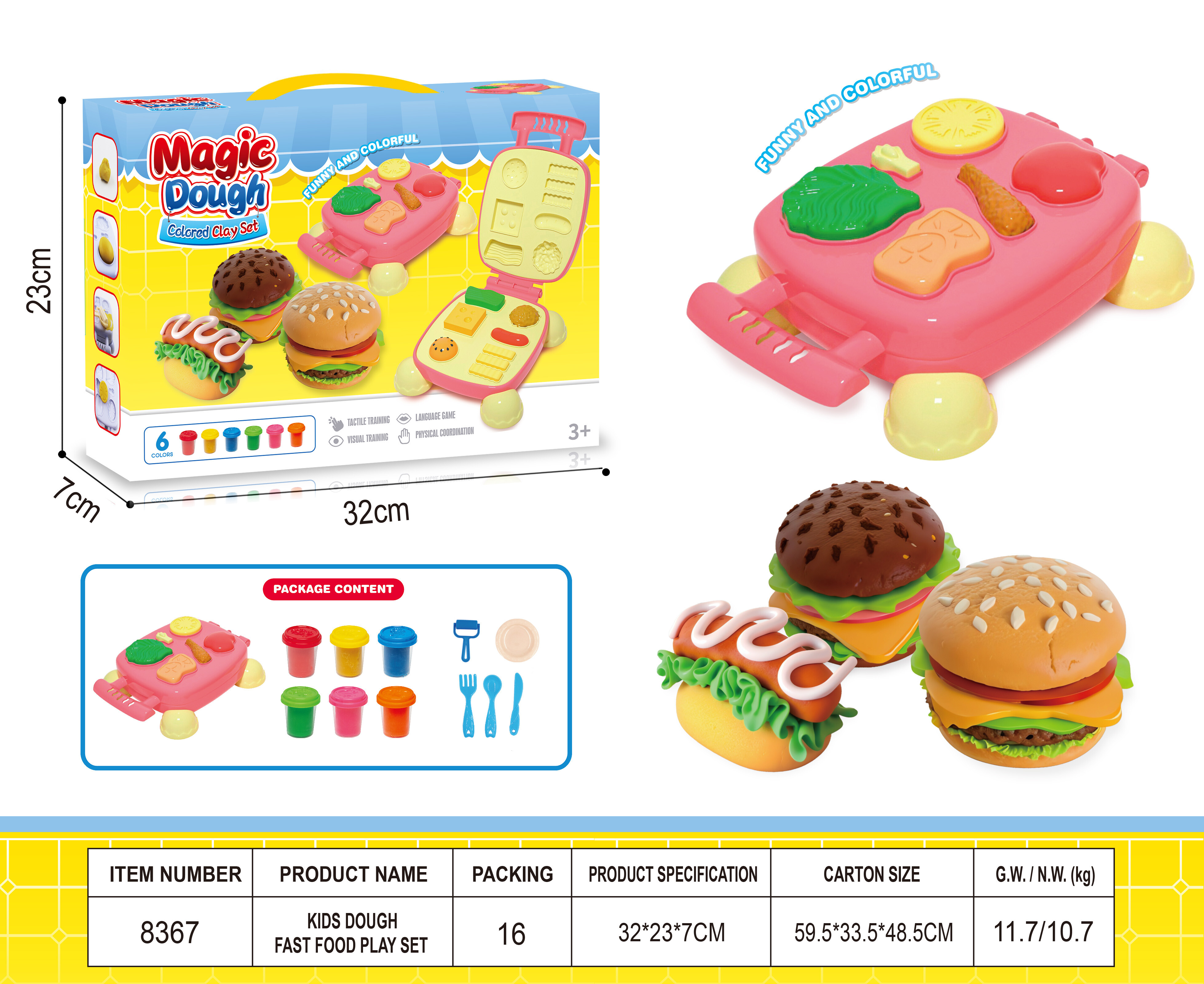 KIDS DOUGH FAST FOOD PLAY SET