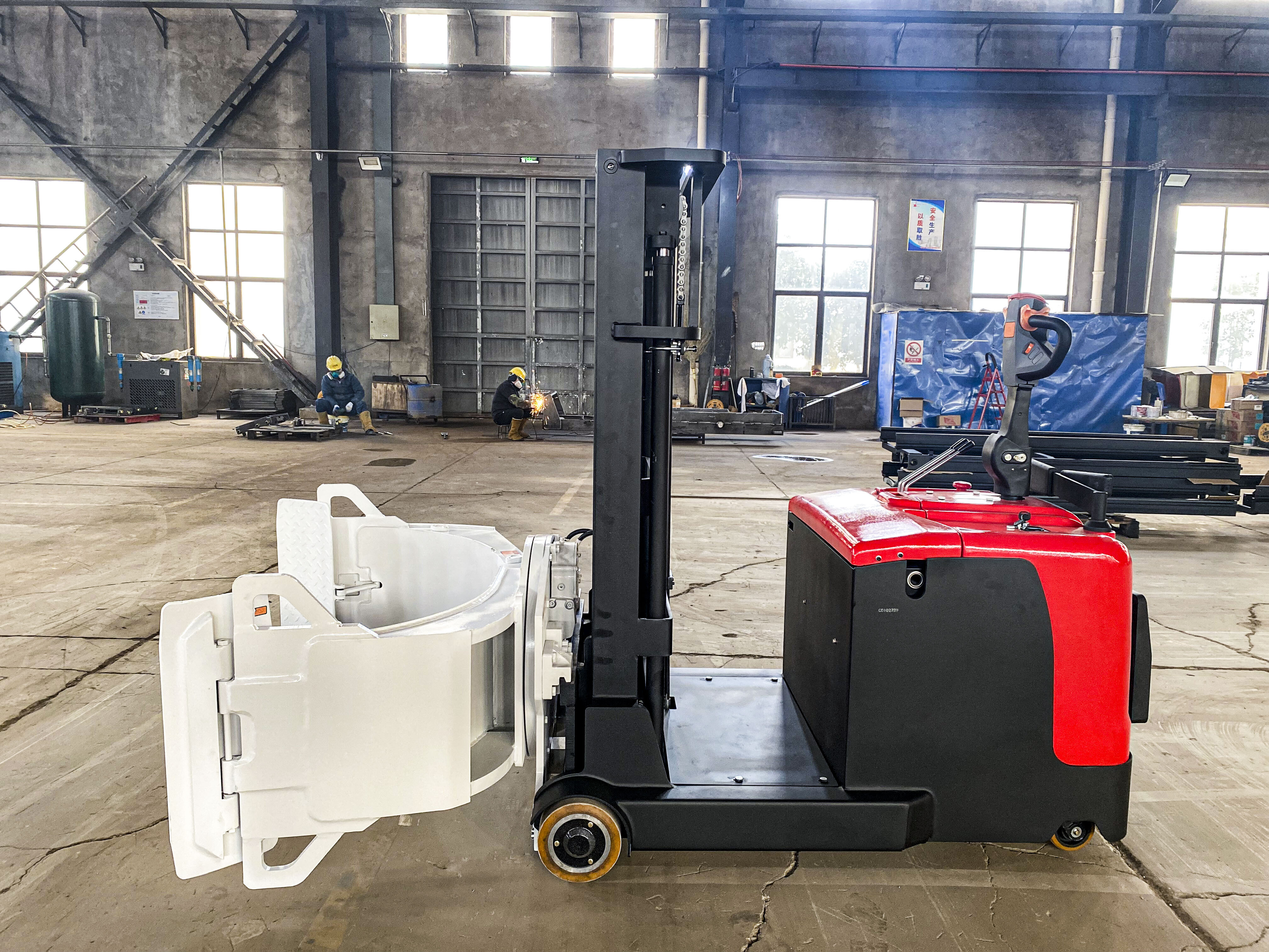 Counterbalanced drum stacker