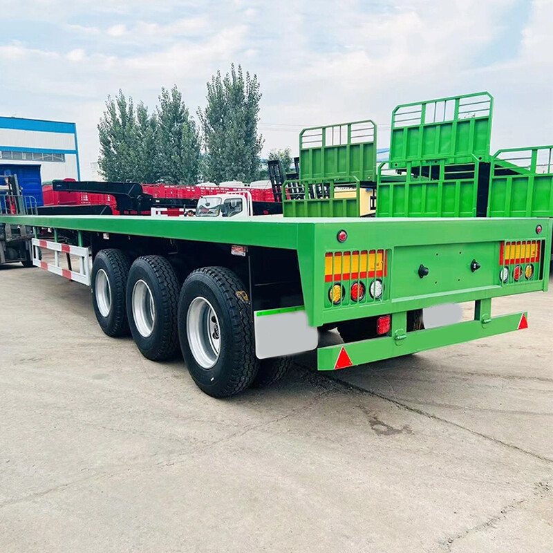 High Quality Flatbed Semi Trailer Tri Axle Container Semi Trailer for Sale