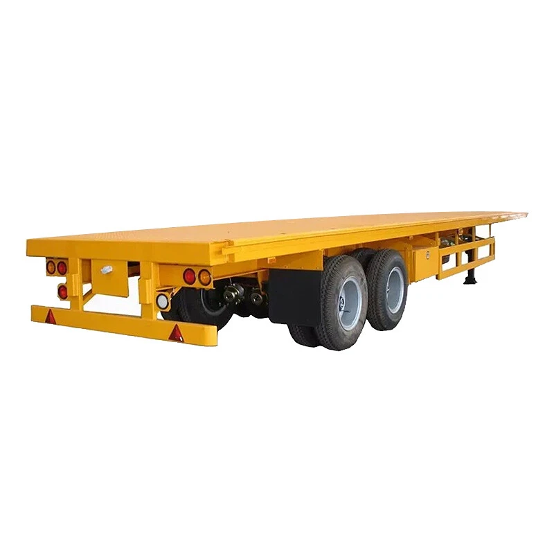 2 Axles 20ft Flatbed Container Transport Semi Truck Trailer