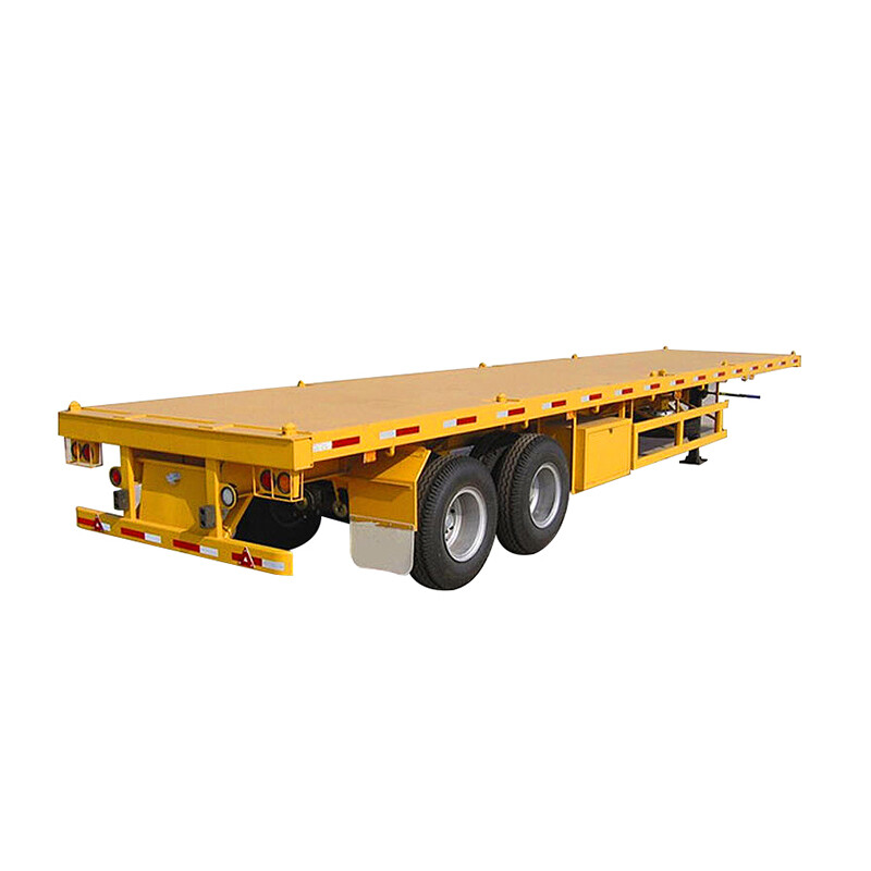 2 Axles 30T Flatbed Container Transport Semi Truck Trailer