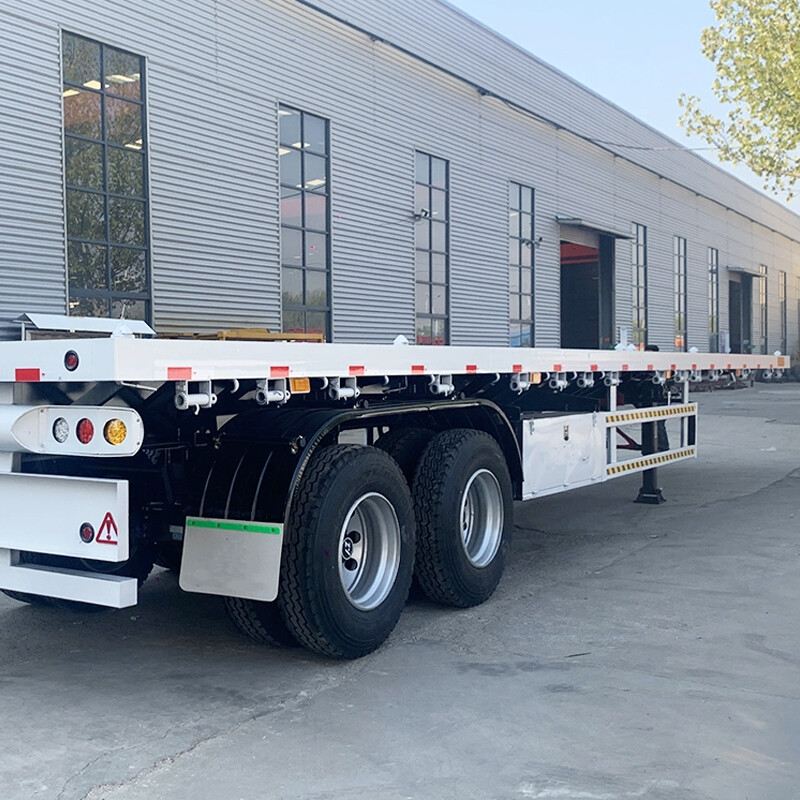 2 Axles 30T Flatbed Container Transport Semi Truck Trailer
