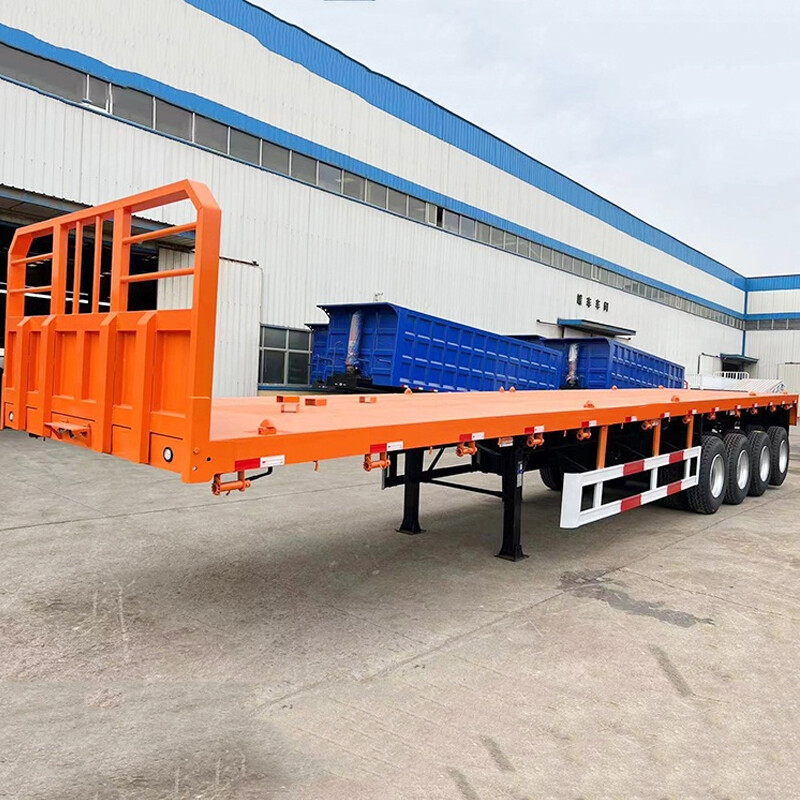 4 Axles 80-100 Tons Flatbed Container Semi Truck Trailers