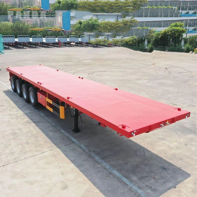 4 Axles 80-100 Tons Flatbed Container Semi Truck Trailers