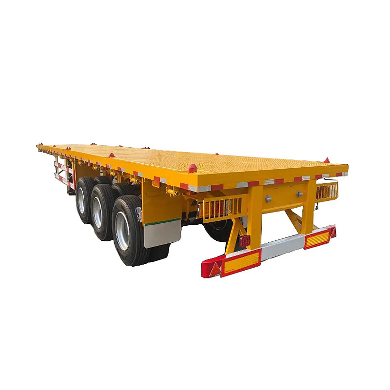 3 Axles Flatbed Trailer 50-70 Tons Container Semi Trailer for Sale